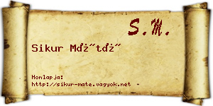 Sikur Máté névjegykártya