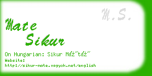 mate sikur business card
